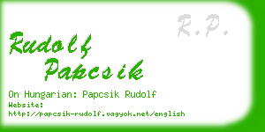 rudolf papcsik business card